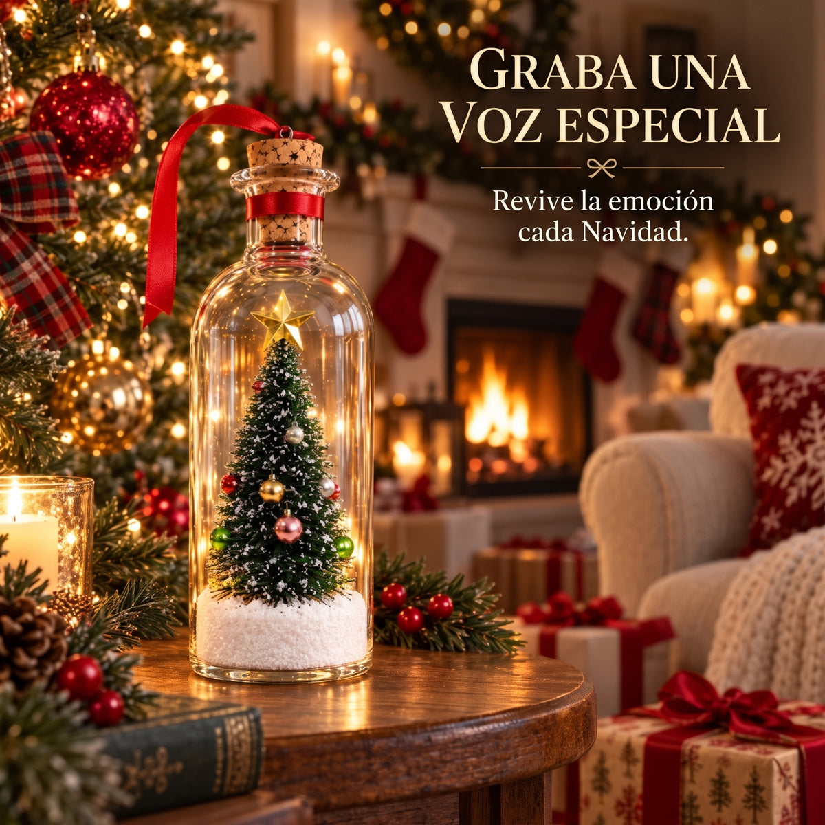 Adorno navideño con grabación de voz