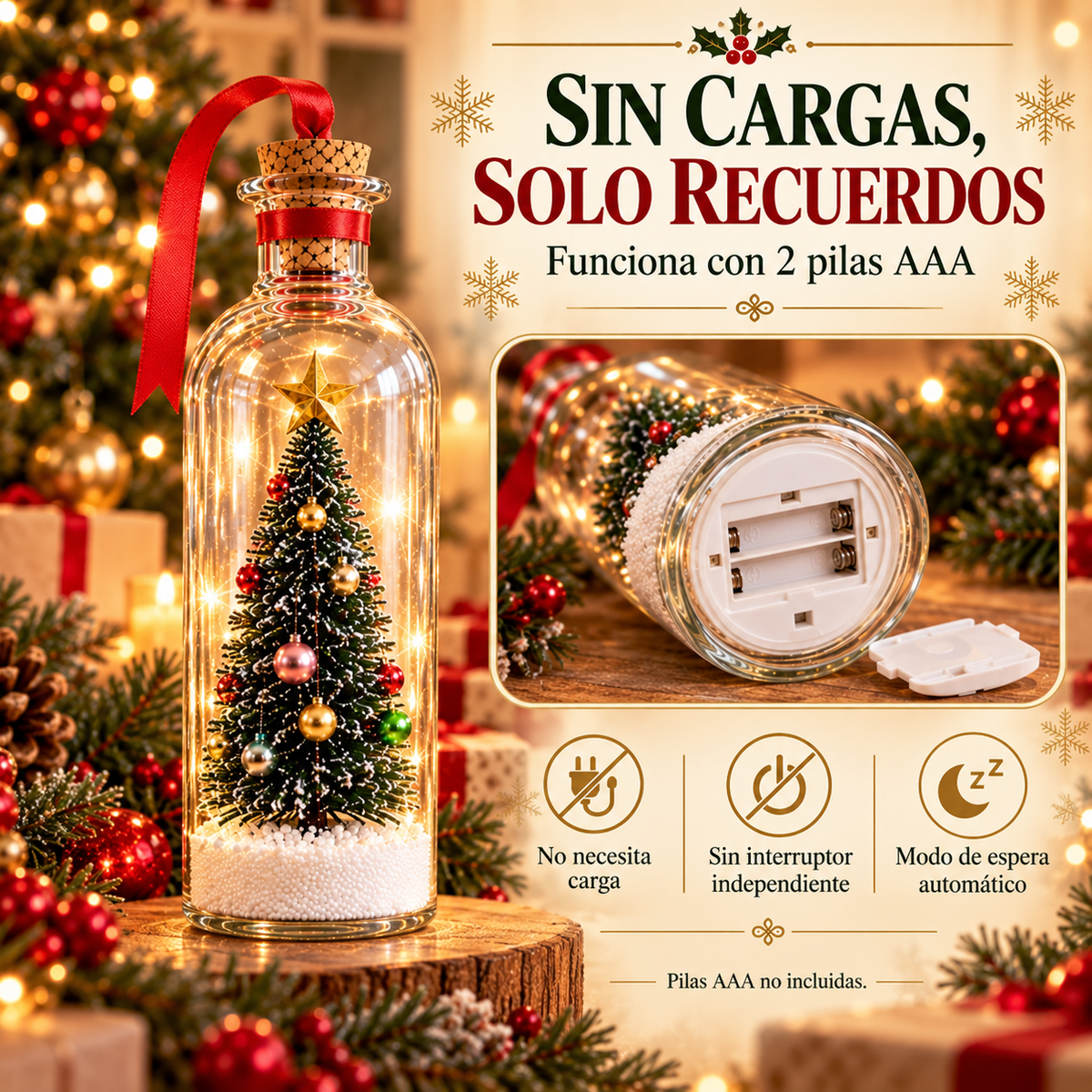 Adorno navideño con grabación de voz
